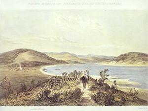 Porirua Harbour and Parramatta (Paremata) whaling station in November [1843].